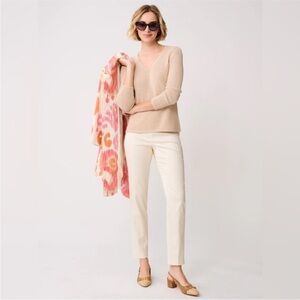 J. McLaughlin Knit Sweater V-Neck Beige Tan Oatmeal size small like new